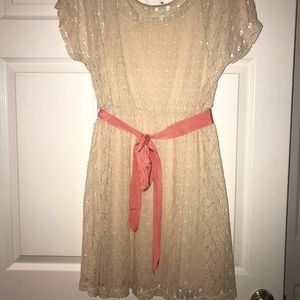 Beige Crochet Summer Dress